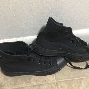 All black high top converse